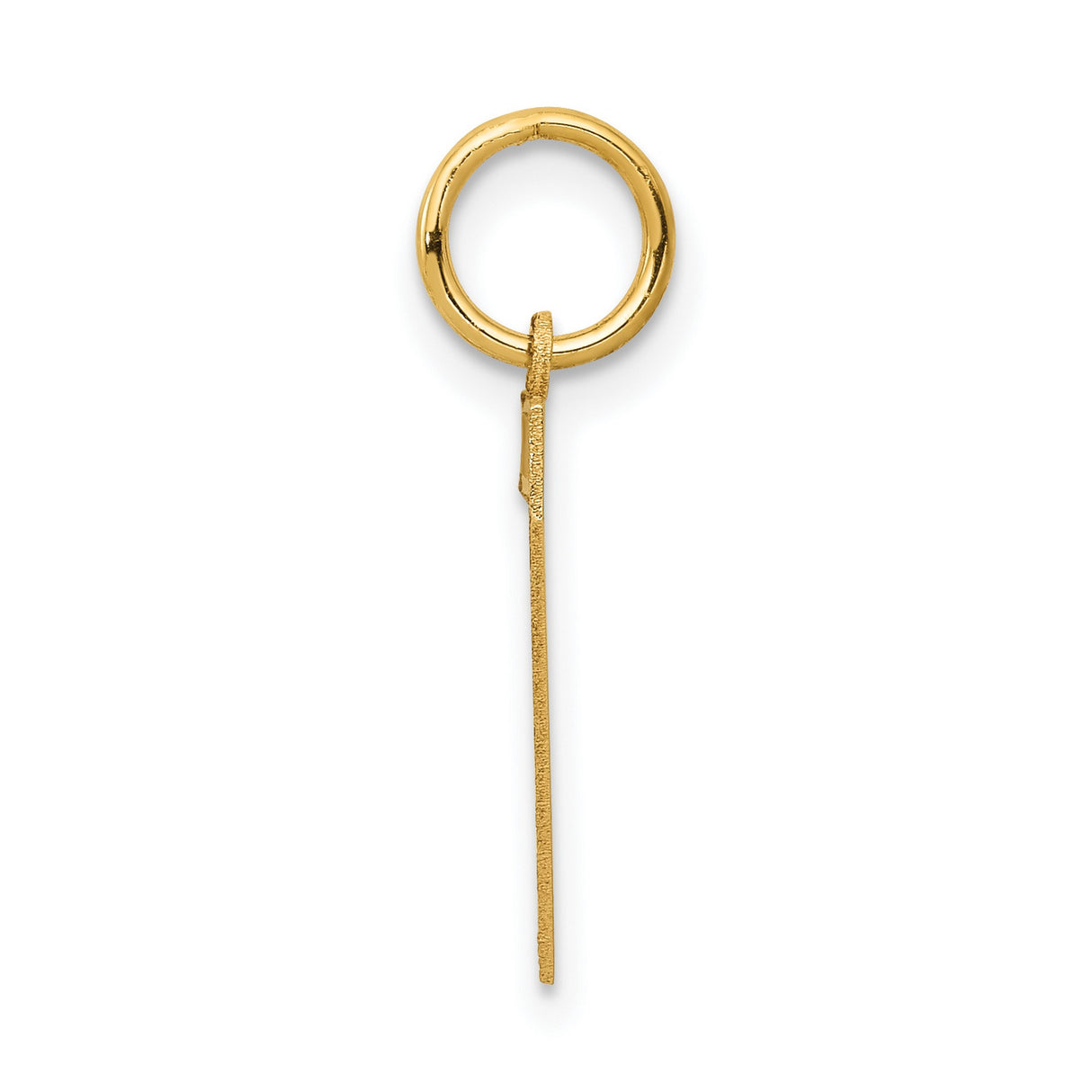 10k Yellow Gold Number 7 Pendant with Textured Design and Polished Edges