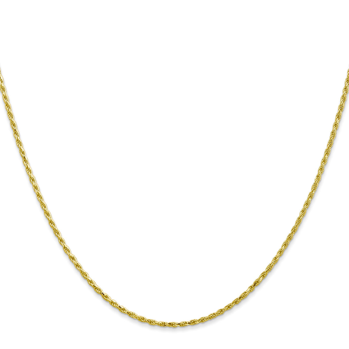 10K Yellow Gold 1.3 mm Rope Chain Necklace, Polished