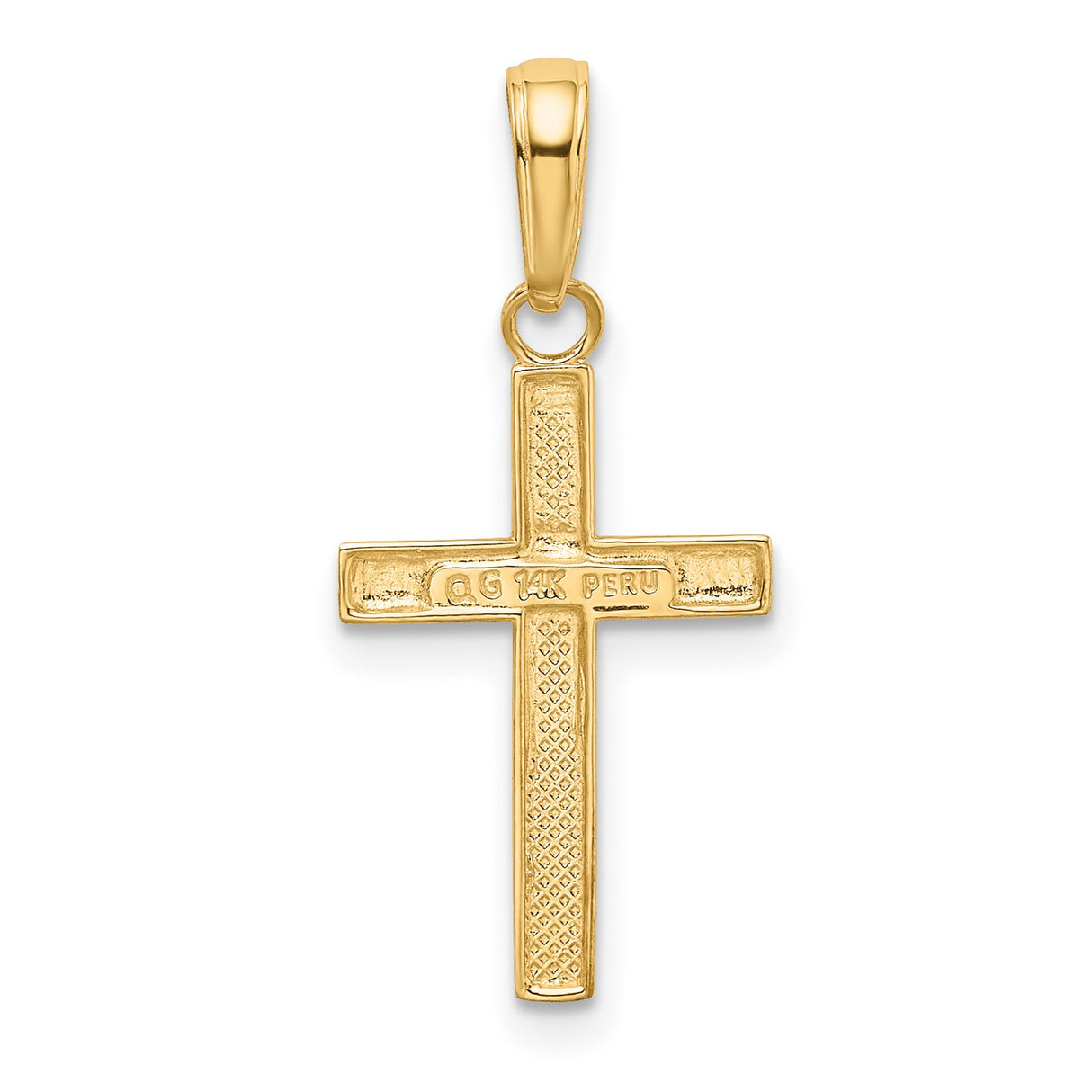 10k Yellow Gold Cross Pendant, Small Minimalist Religious Jewelry for Men and Women