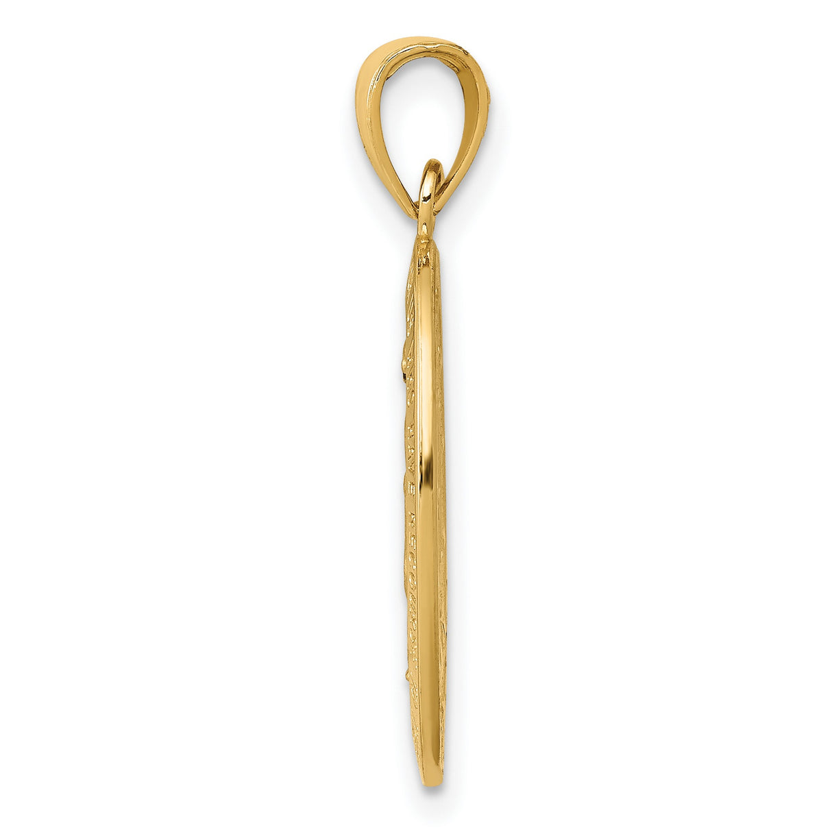 10k Yellow Gold Miraculous Medal Pendant Featuring Virgin Mary and 1830 Inscription