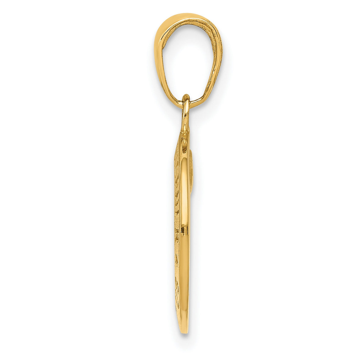 10k Yellow Gold Saint Christopher Pendant with Raised Relief, Religious Travel Protection Charm