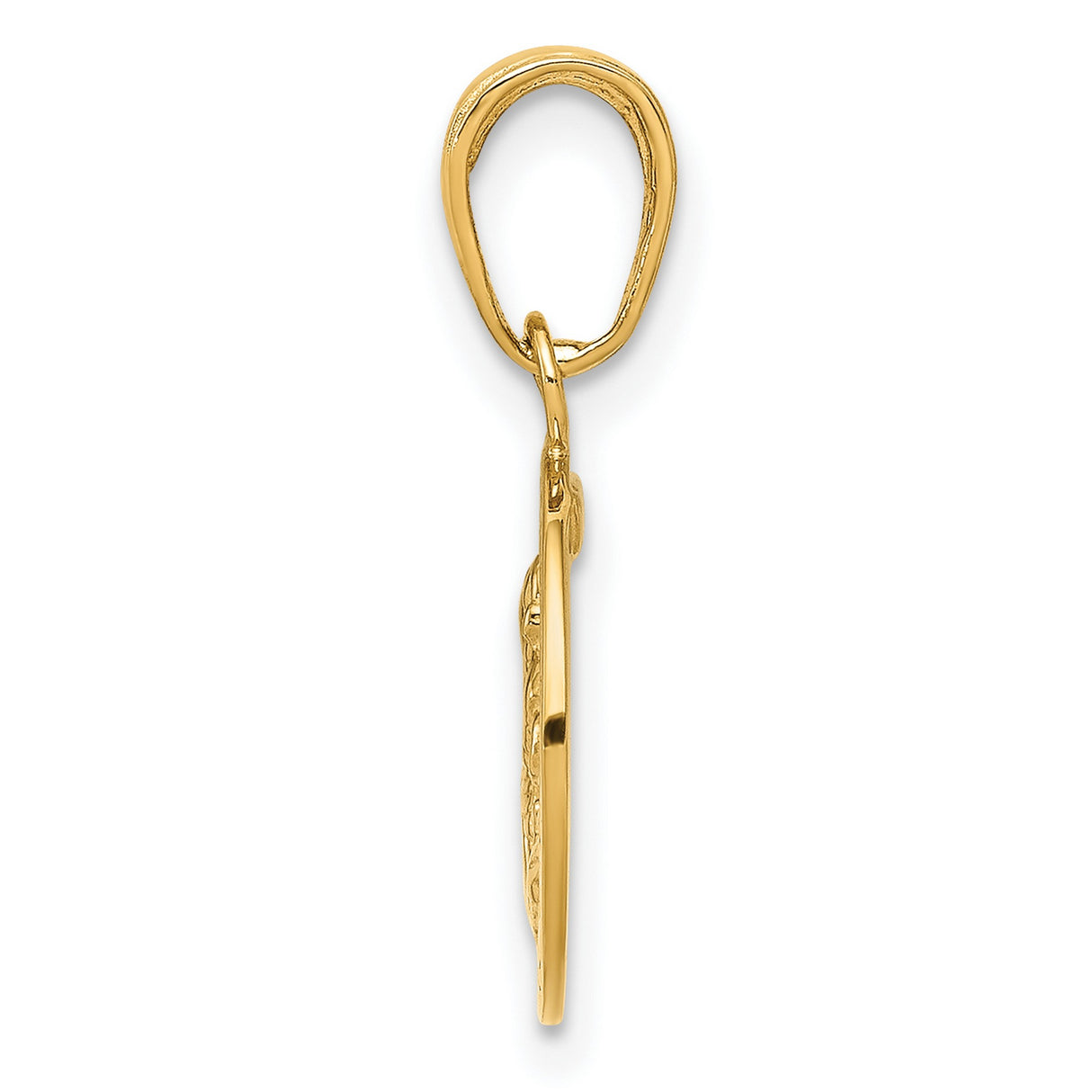 10k Yellow Gold Saint Christopher Pendant, Travel Protection Catholic Medallion Charm