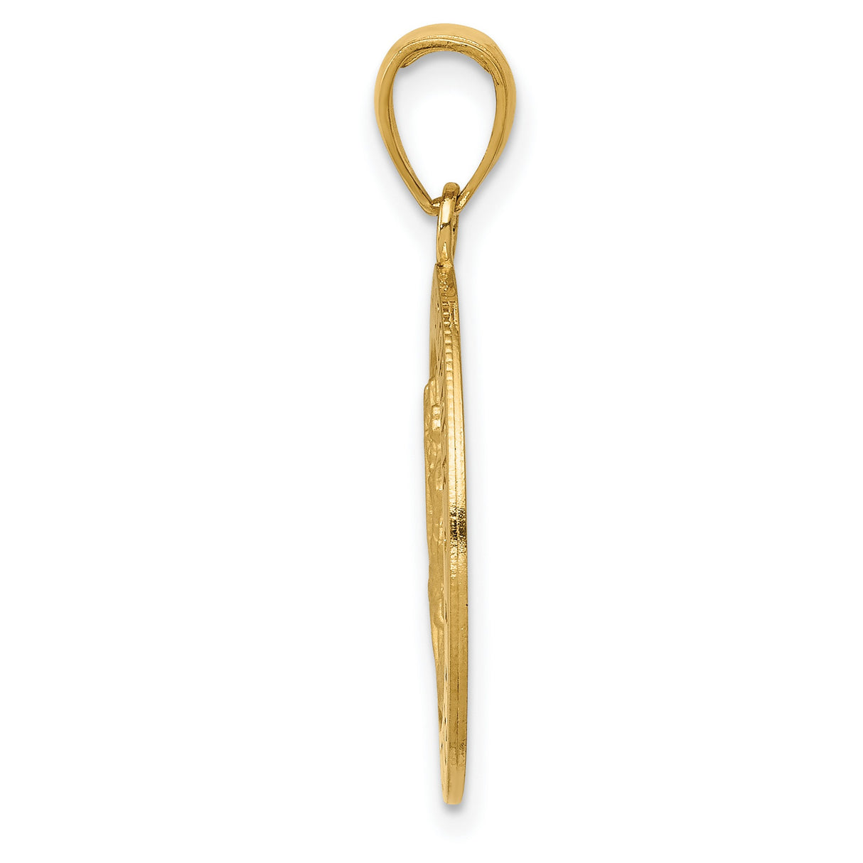 10k Yellow Gold Saint Christopher Medallion Pendant, Religious Travel Protection Charm