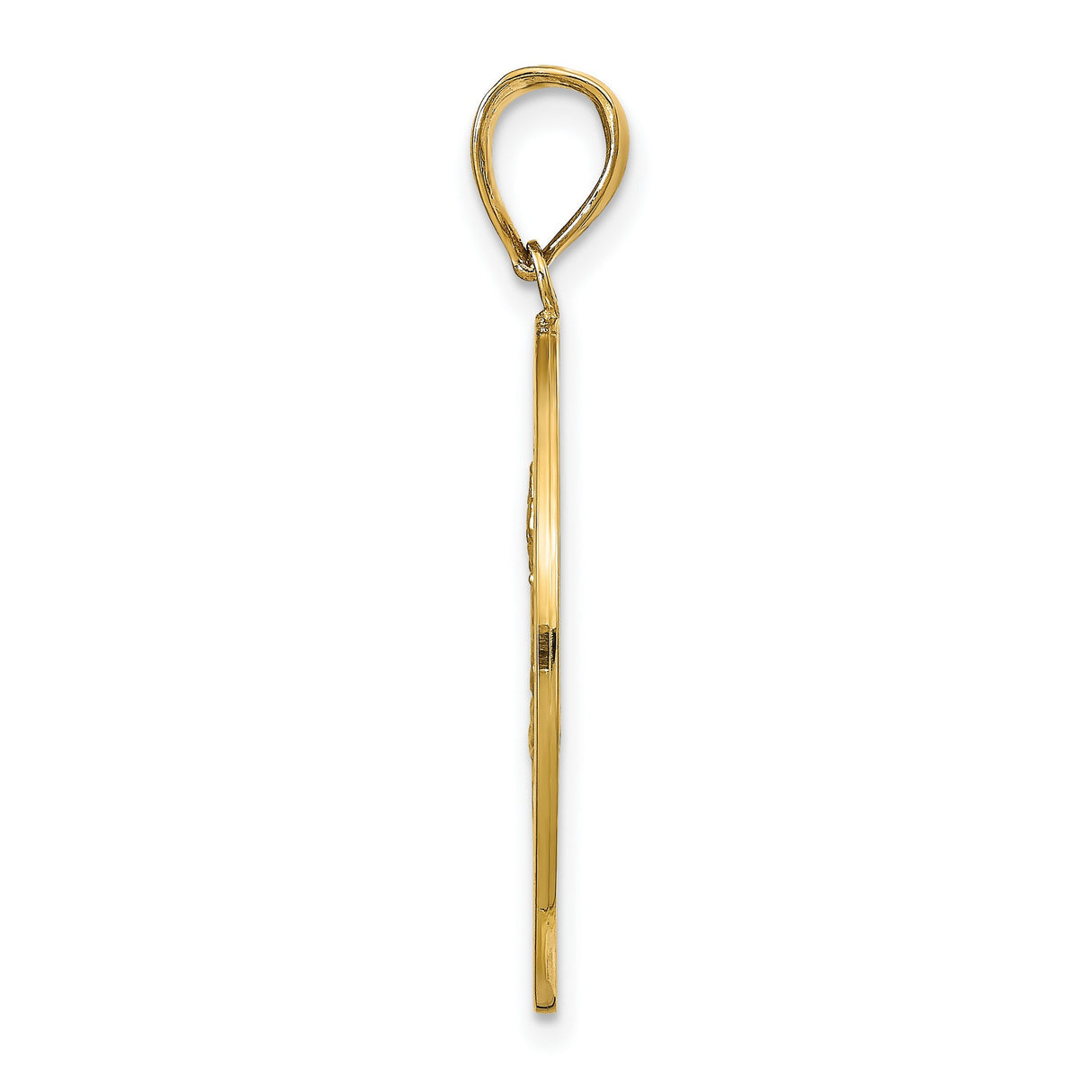 10k Yellow Gold Saint Christopher Medal Pendant, Religious Protection Medallion Charm