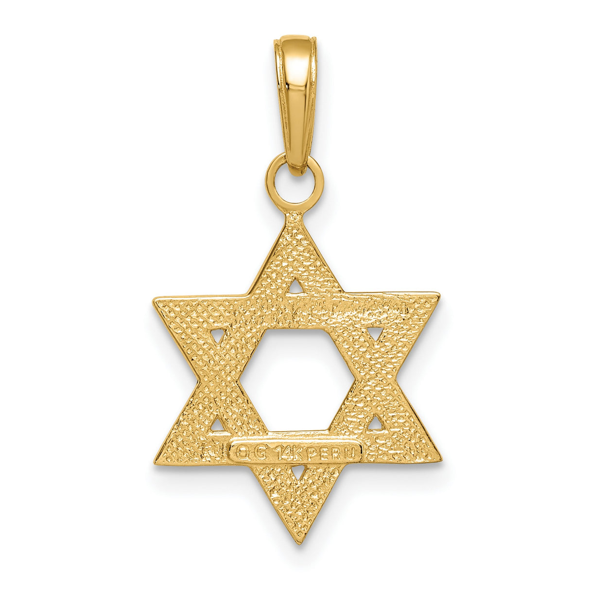 10k Yellow Gold Star of David Pendant, Openwork Design Jewish Symbol for Women or Unisex Wear
