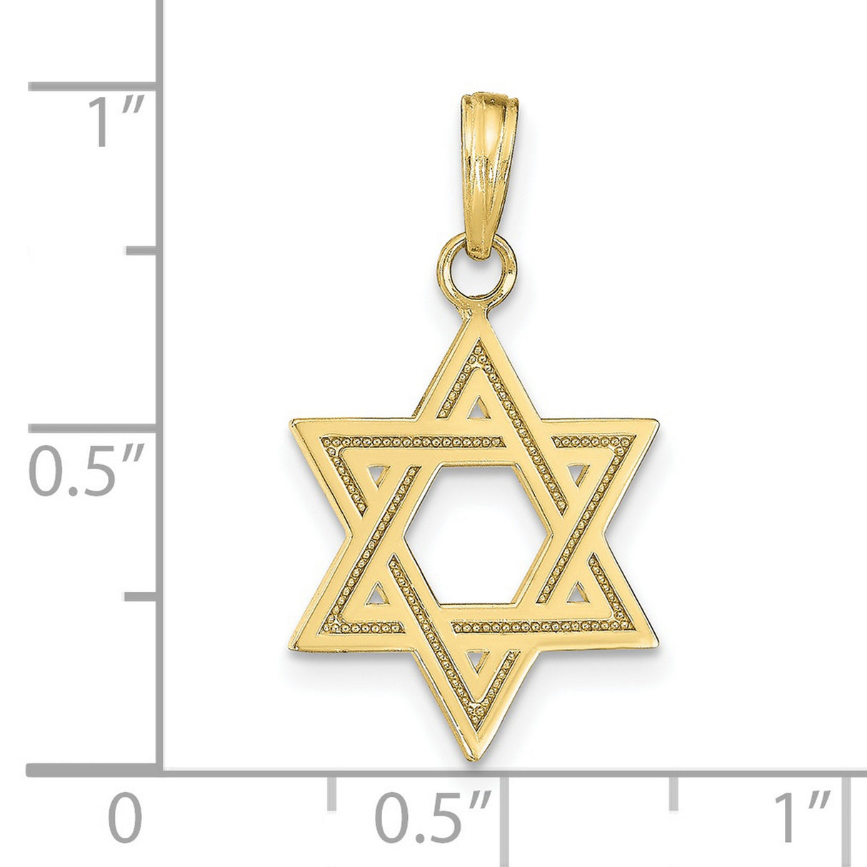 10k Yellow Gold Star of David Pendant, Openwork Design Jewish Symbol for Women or Unisex Wear