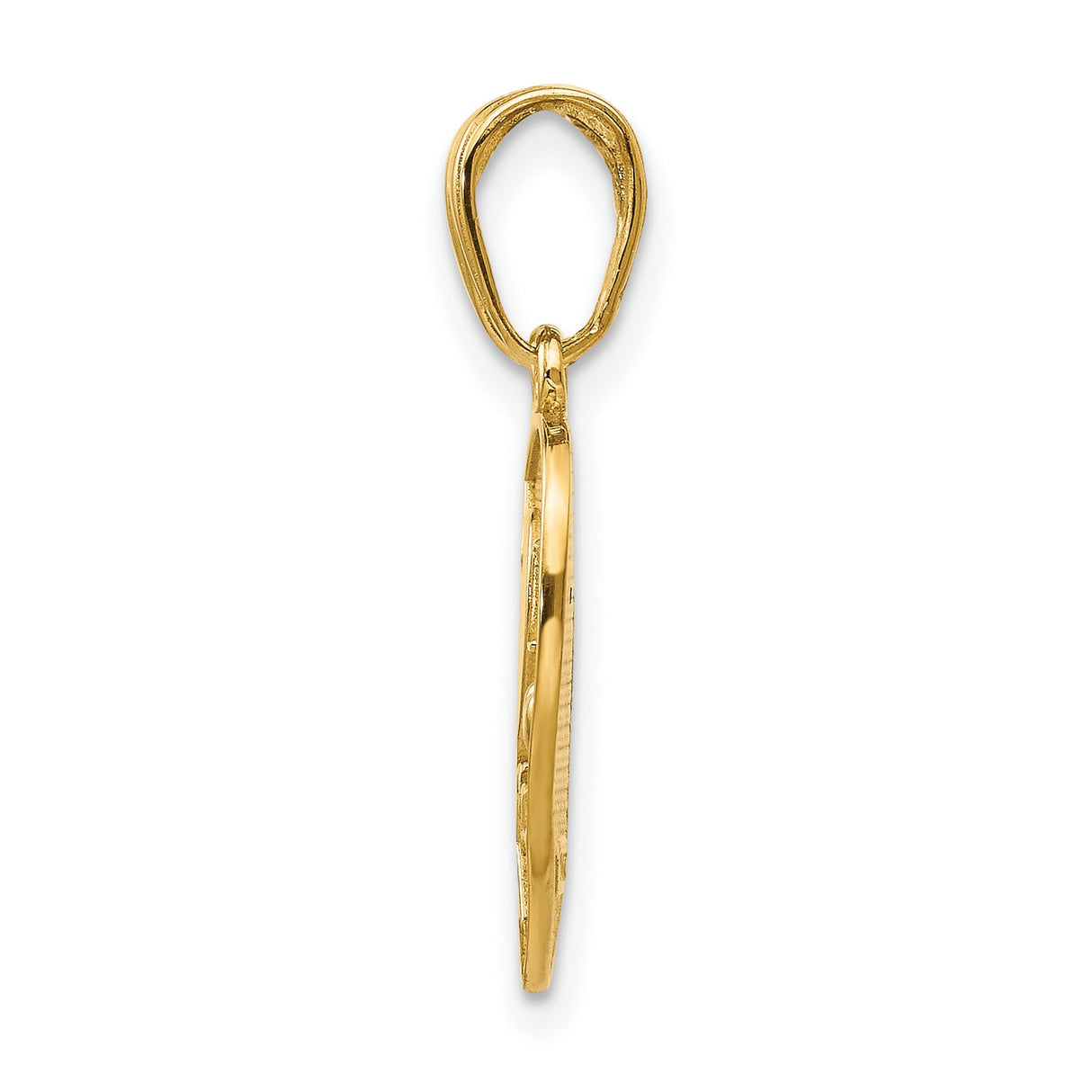 10k Yellow Gold Heart Pendant, Breakable Split Design with I Love You Engraving, Unisex Jewelry