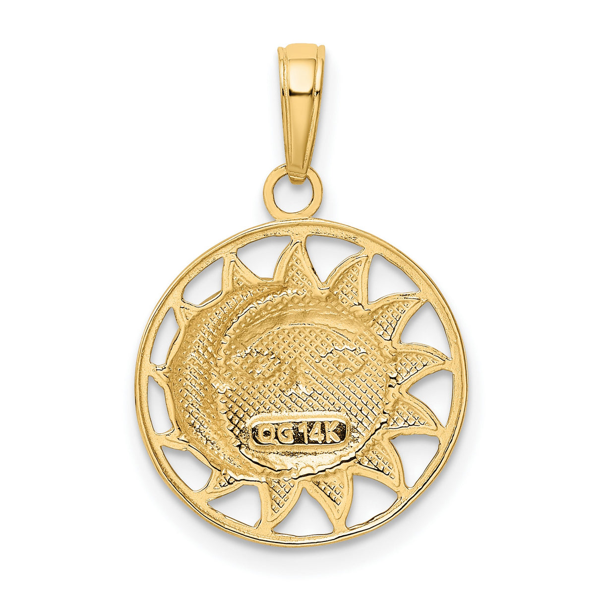 10k Multi-Tone Gold Sun and Moon Pendant, Dual Face Celestial Design, Boho Spiritual Jewelry