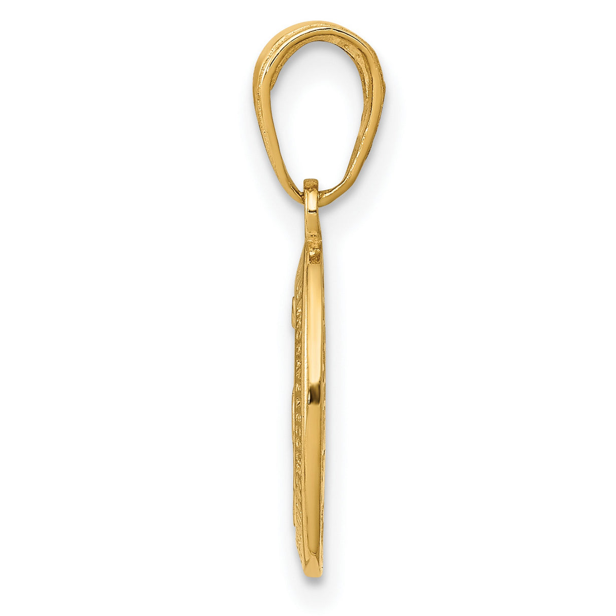 10k Yellow Gold Miraculous Medal Pendant Featuring Virgin Mary and Prayer Text