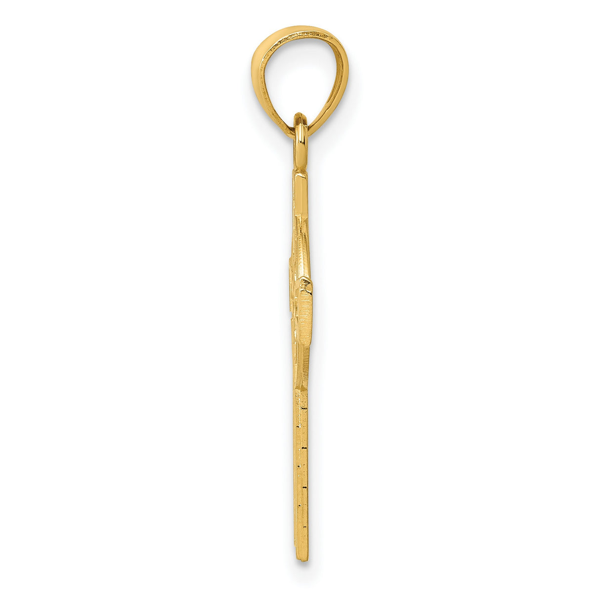 10k Yellow Gold Celtic Cross Pendant, Reversible Textured Religious Jewelry for Men and Women