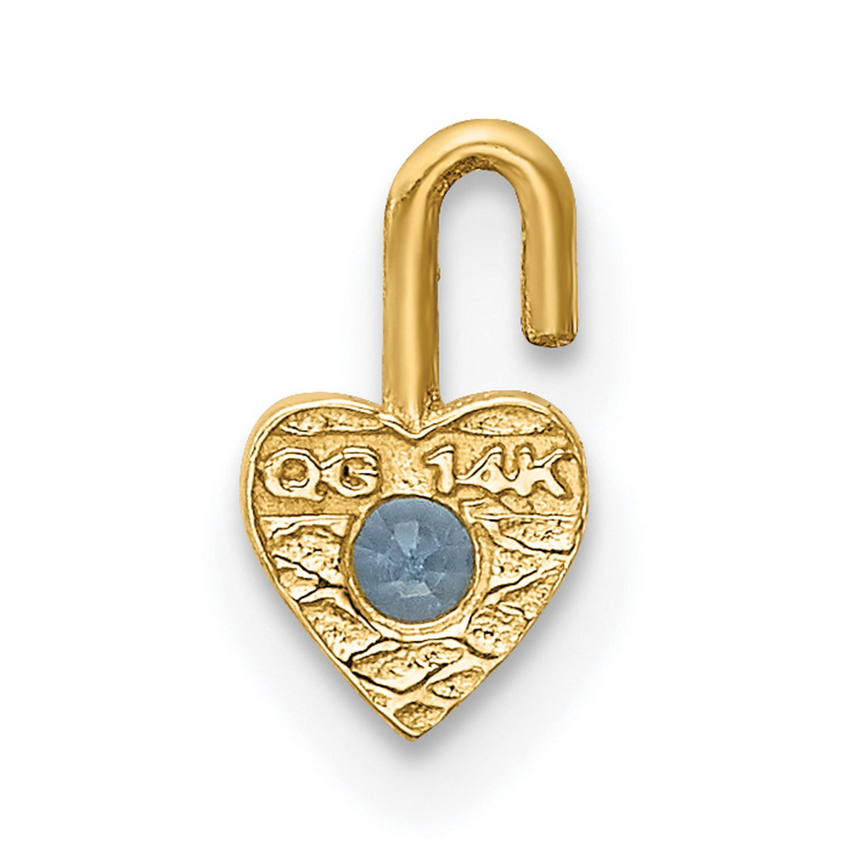 10k Yellow Gold Heart Shaped Pendant with Synthetic Birthstone, Romantic Jewelry