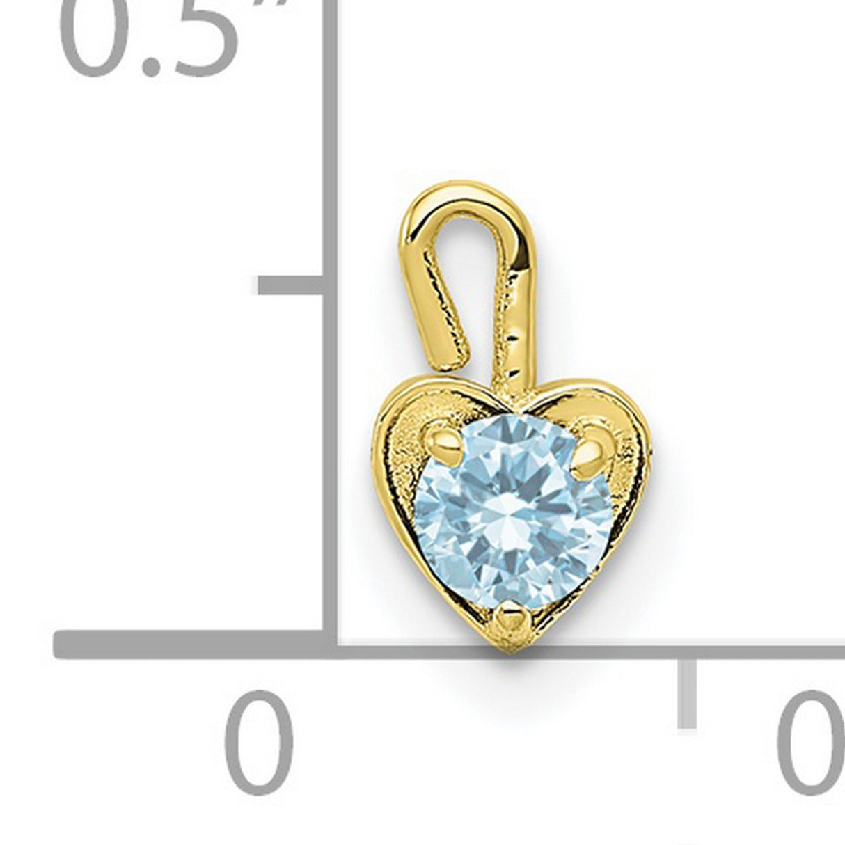 10k Yellow Gold Heart Shaped Pendant with Synthetic Birthstone, Romantic Jewelry