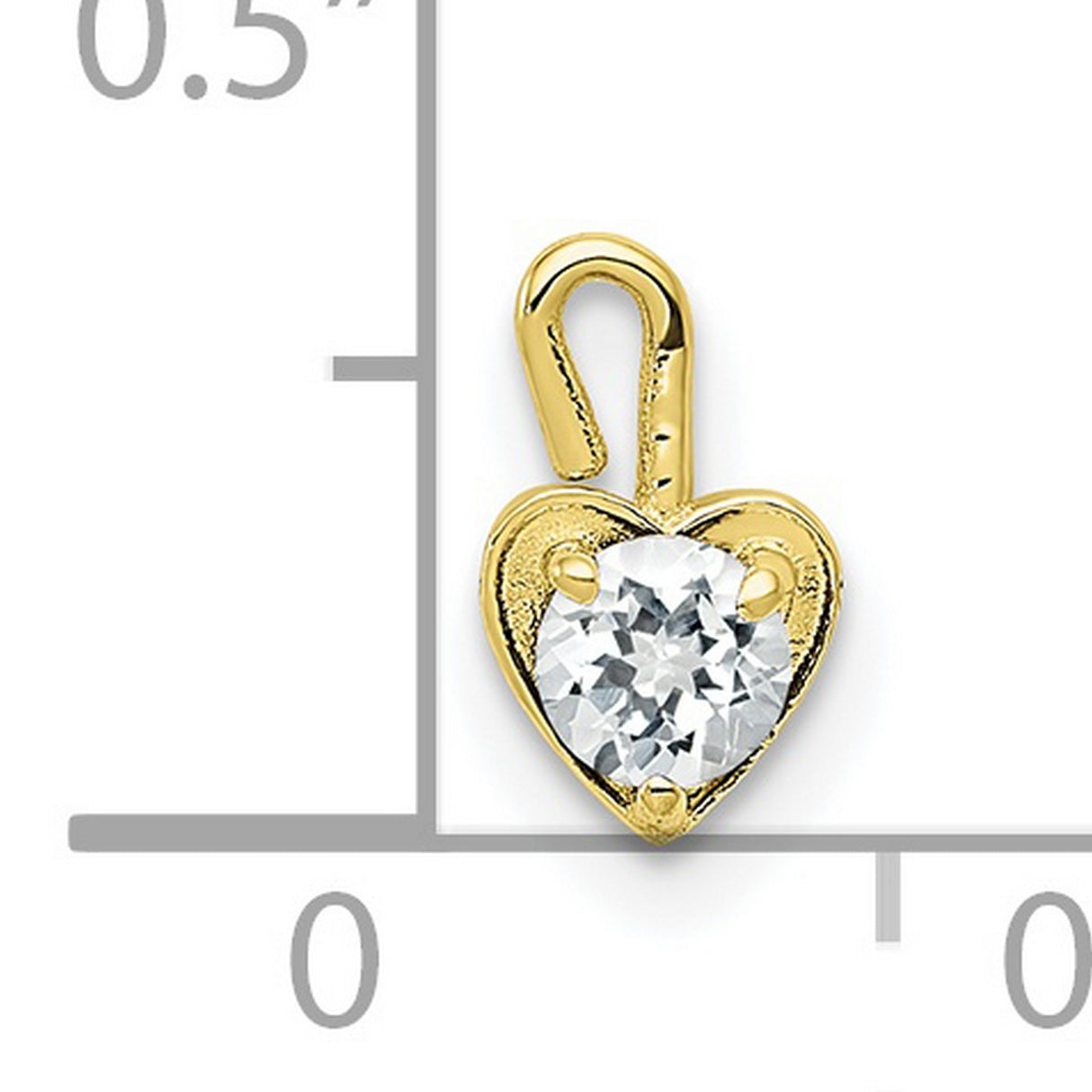 10k Yellow Gold Heart Pendant with Synthetic Birthstone, Dainty Minimalist Jewelry for Women