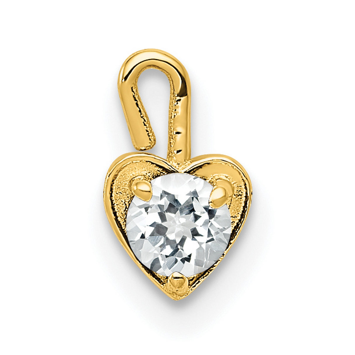 10k Yellow Gold Heart Pendant with Synthetic Birthstone, Dainty Minimalist Jewelry for Women