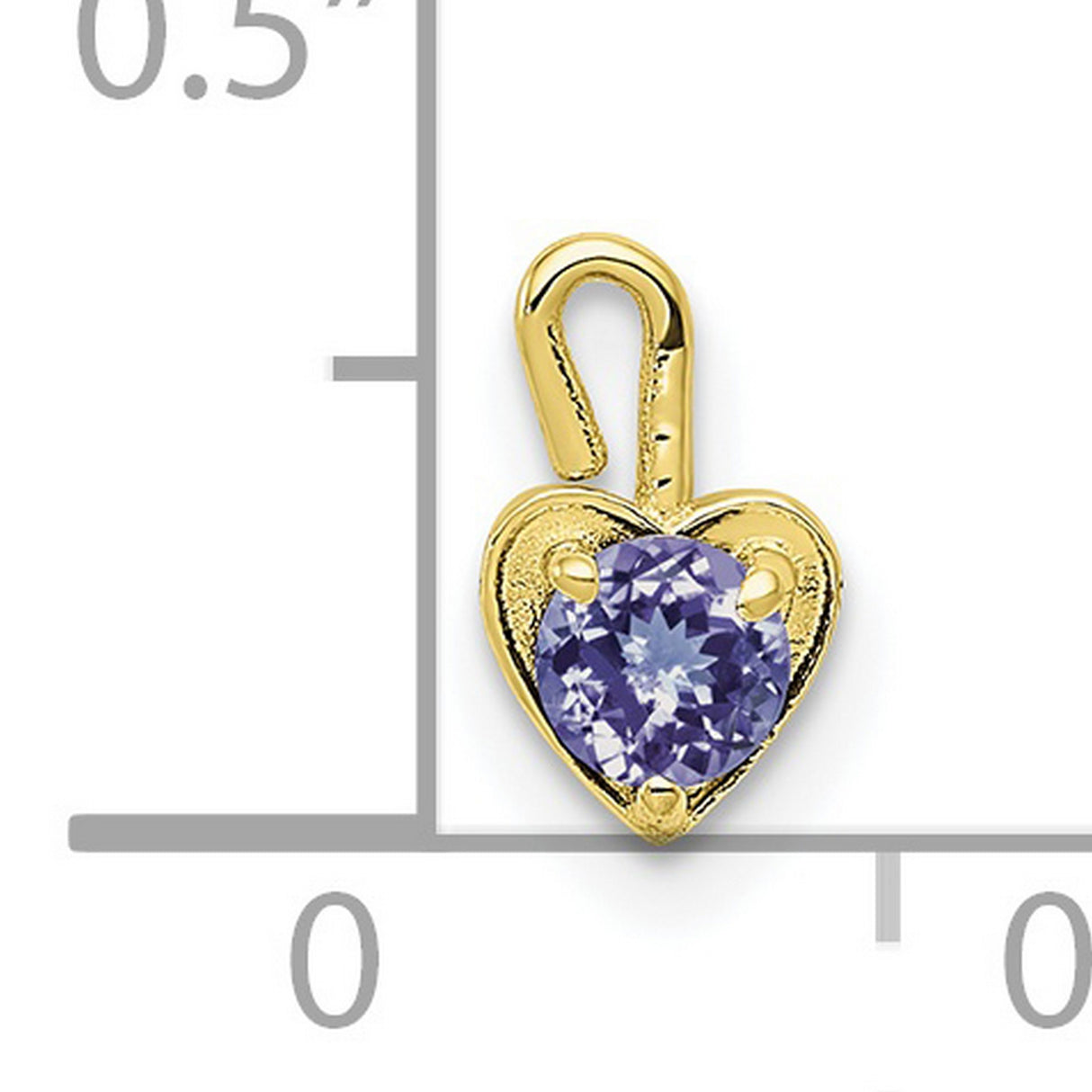 10k Yellow Gold Heart Pendant with Synthetic Purple Birthstone, Romantic Jewelry for Women
