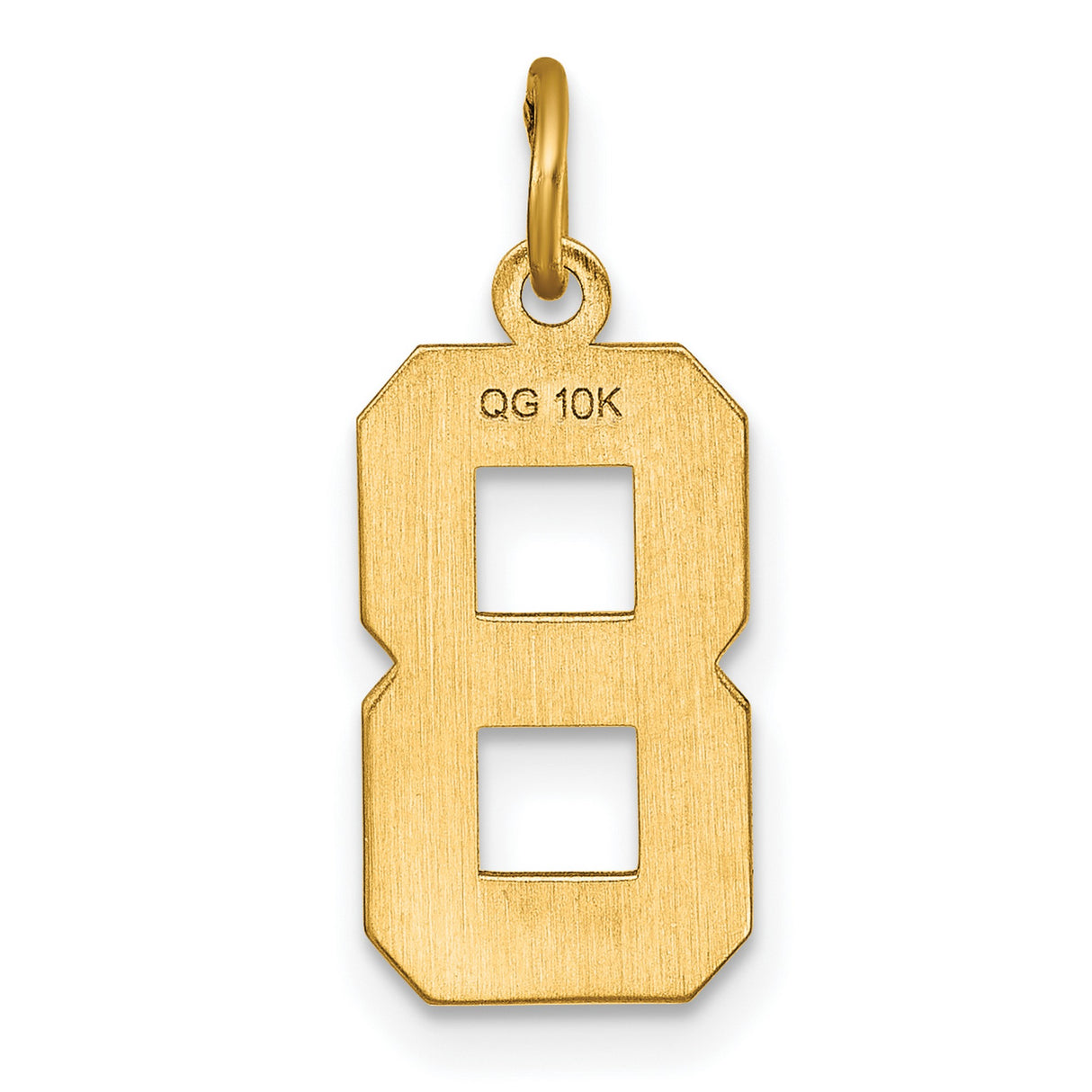 10k Yellow Gold Number 8 Pendant with Polished and Textured Finish, Unisex Charm
