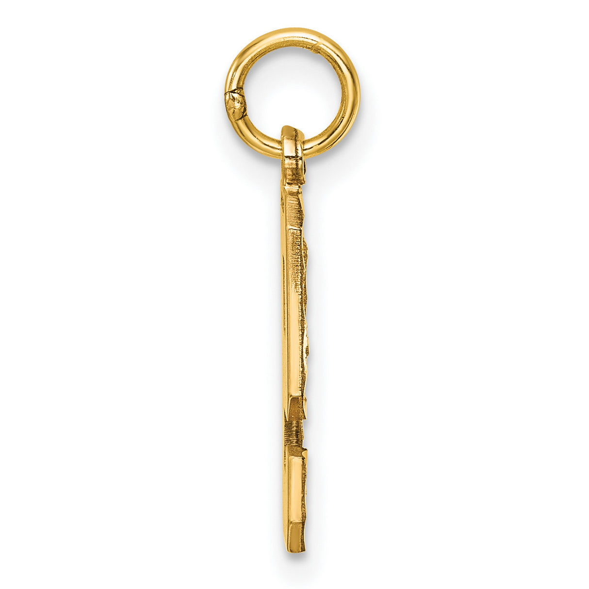 10k Yellow Gold Number 9 Pendant with Diamond Cut Finish, Unisex Charm for Necklace or Bracelet