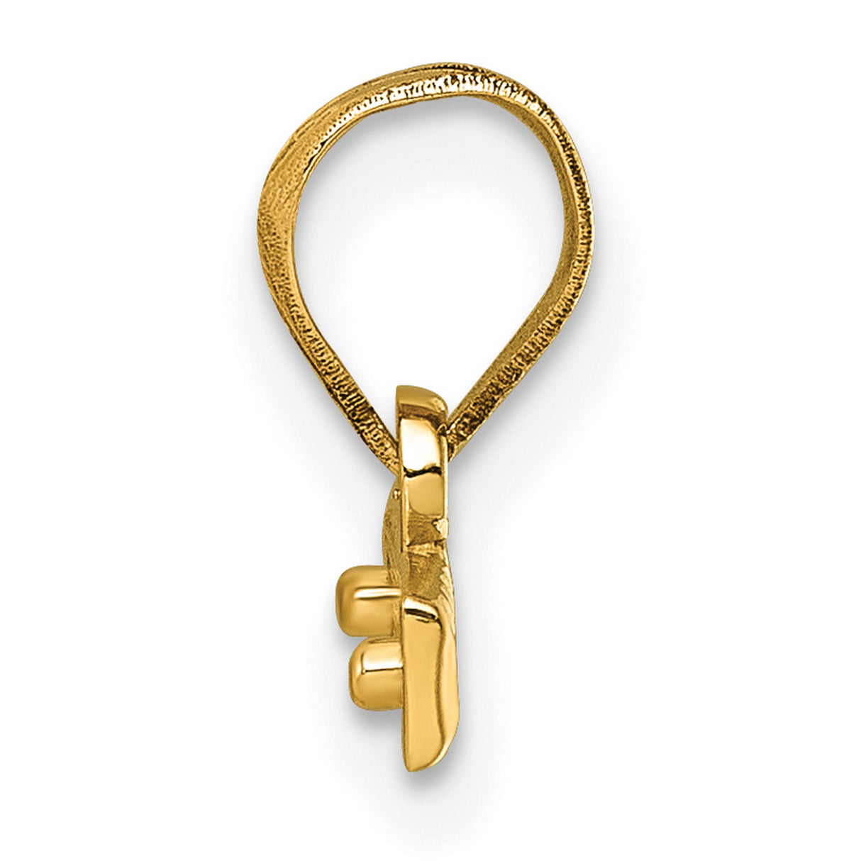 10k Yellow Gold Bar Pendant Charm, Textured and Polished Minimalist Design, Unisex