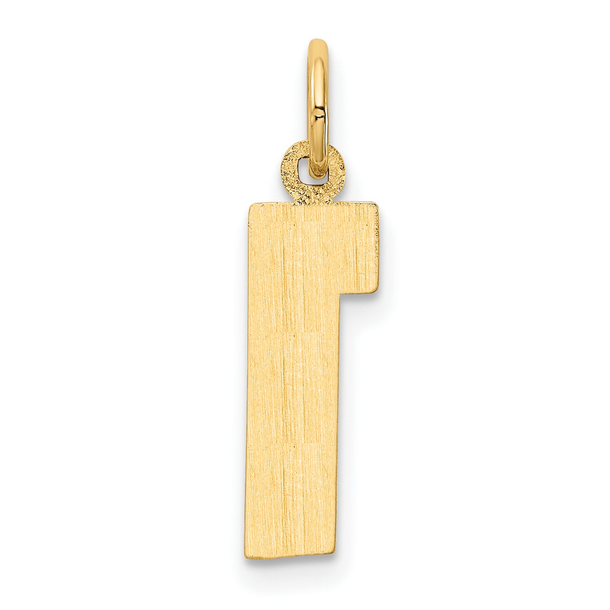 10k Yellow Gold Number One Pendant Charm, Polished Numeric Symbol, Unisex Sports and Achievement Jewelry
