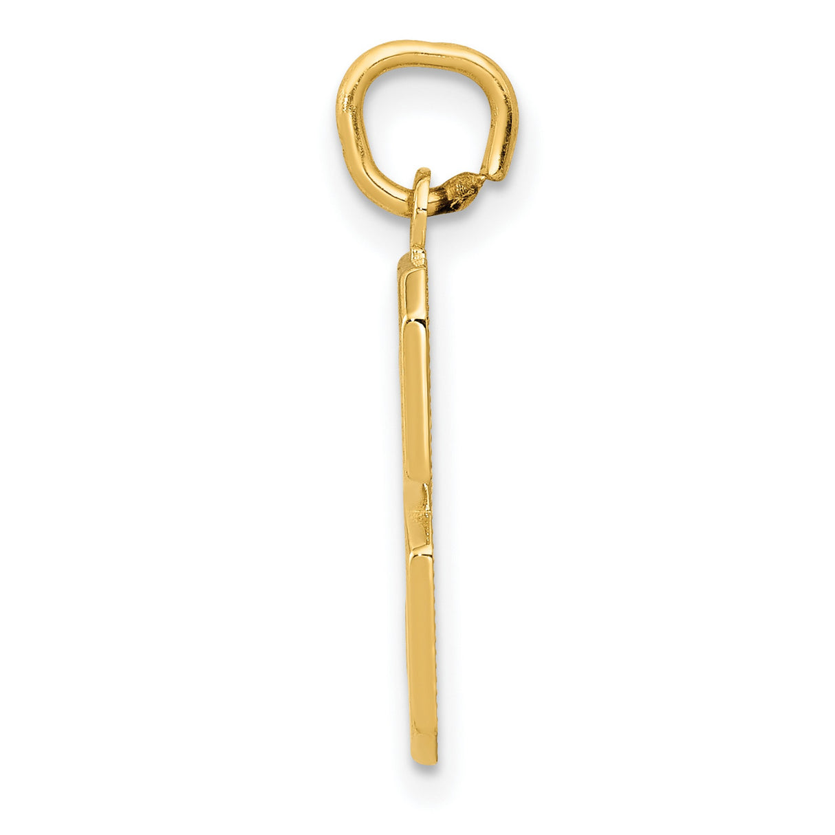 10k Yellow Gold Number 3 Pendant, Bold Block Style Unisex Charm