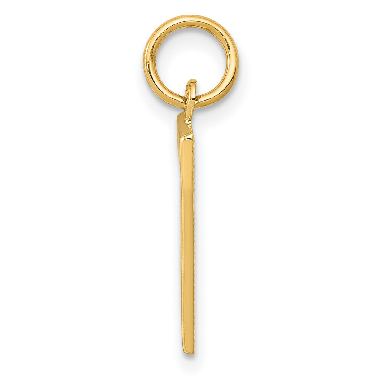 10k Yellow Gold Number 7 Pendant, Bold Numeral Charm, Lucky Number Symbol, Unisex Jewelry