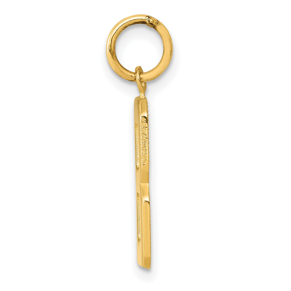 10k Yellow Gold Number 8 Pendant Charm, Polished Block Style, Unisex Jewelry