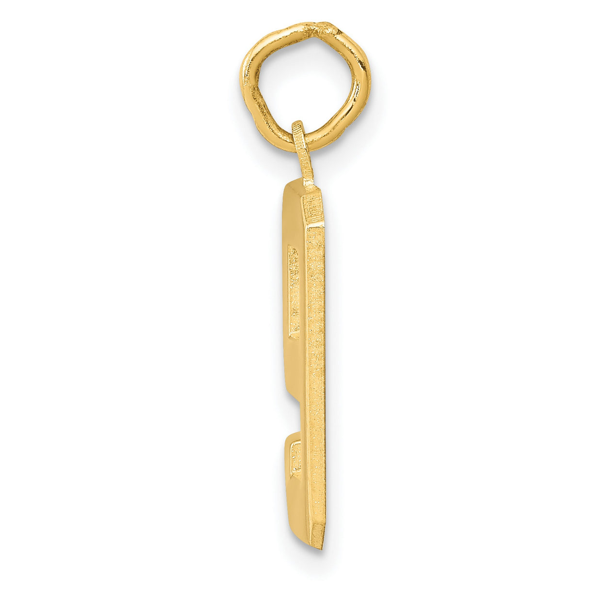 10k Yellow Gold Number 9 Pendant Charm, Bold Block Font, Unisex Sports Jewelry