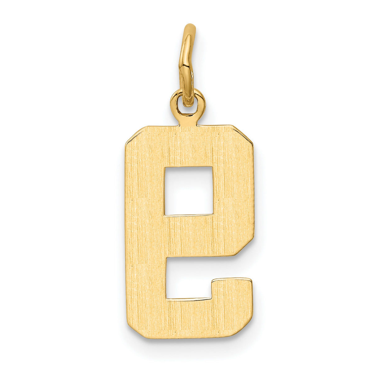 10k Yellow Gold Number 9 Pendant Charm, Bold Block Font, Unisex Sports Jewelry