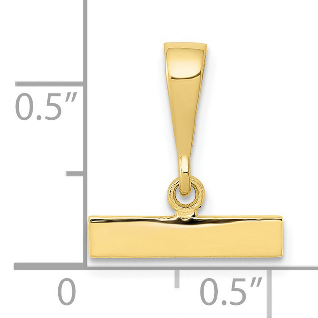 10k Yellow Gold Bar Pendant, Blank Polished Charm for Engraving, Minimalist Unisex Jewelry