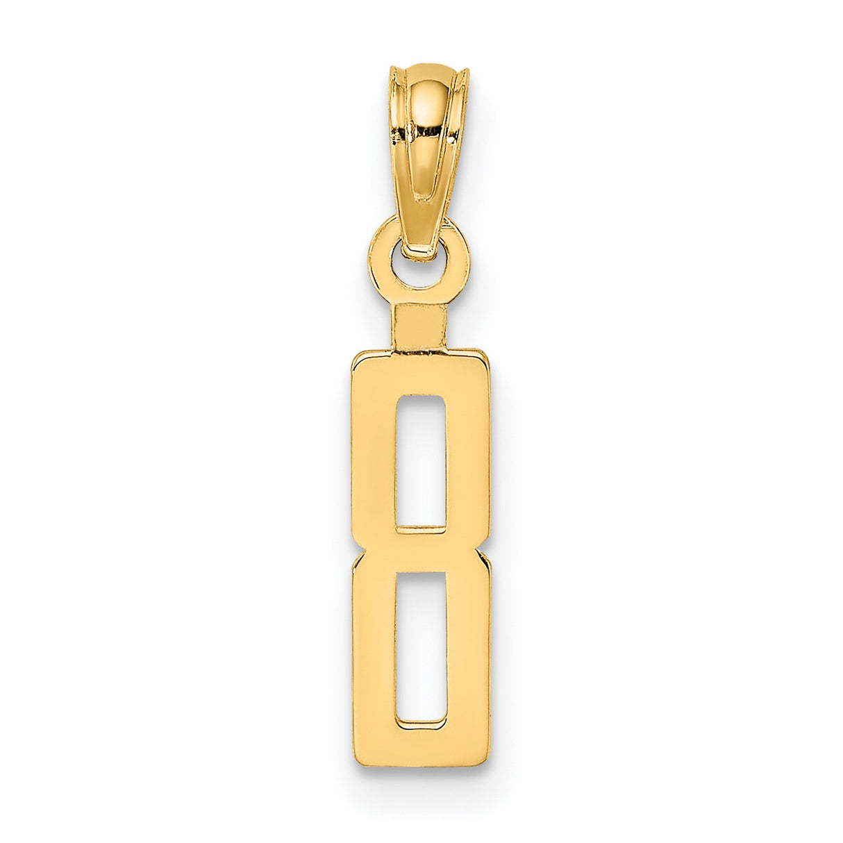 10k Yellow Gold Number 8 Pendant with Cutout Design, Unisex Numerology Charm