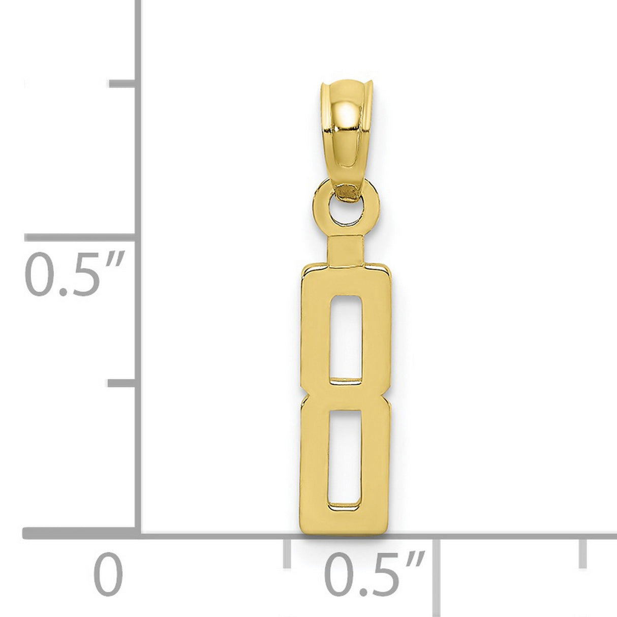 10k Yellow Gold Number 8 Pendant with Cutout Design, Unisex Numerology Charm