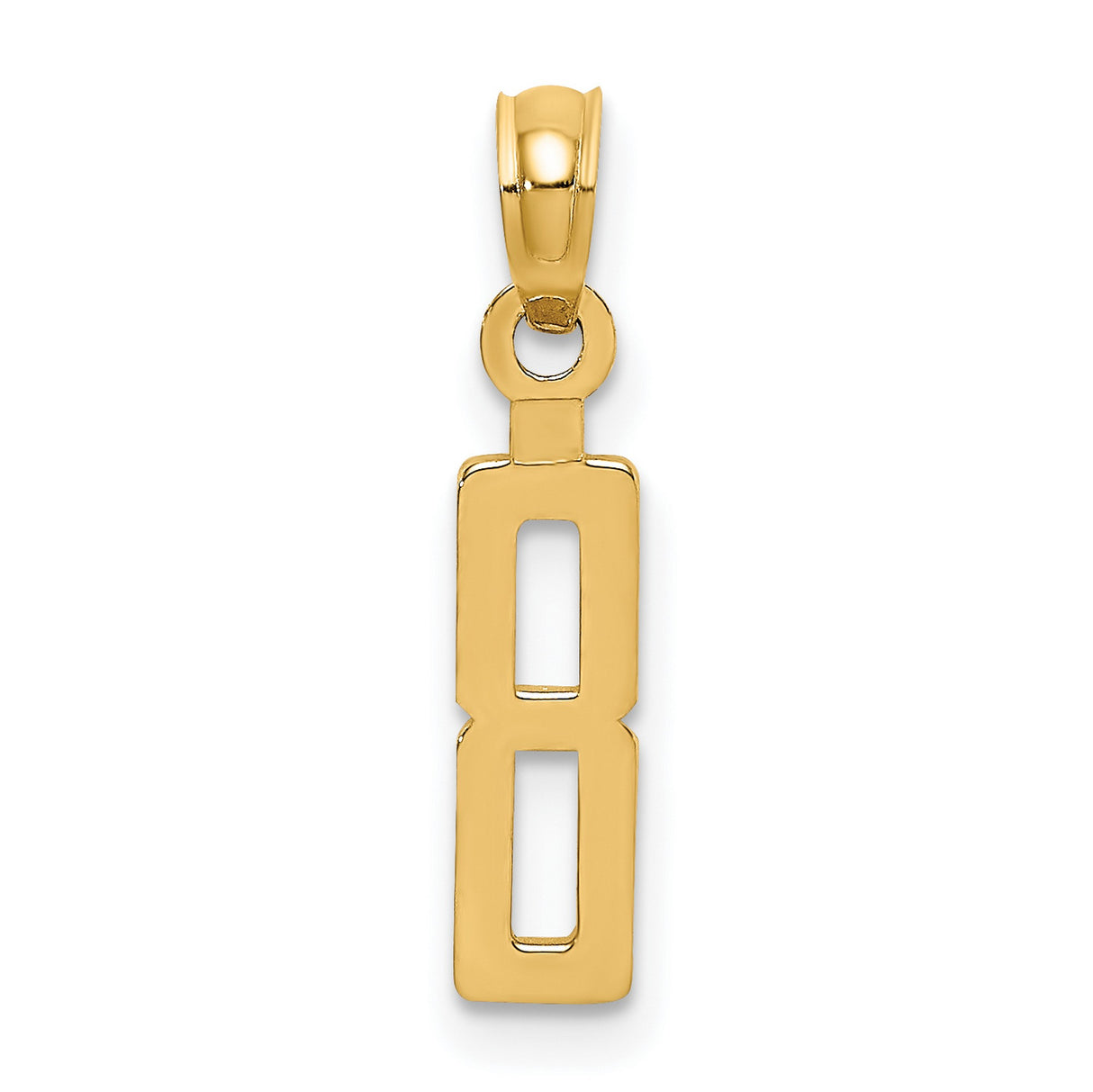 10k Yellow Gold Number 8 Pendant with Cutout Design, Unisex Numerology Charm