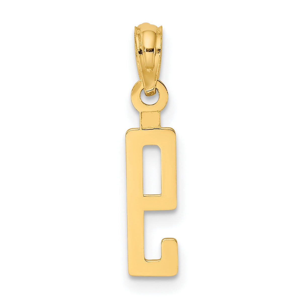 10k Yellow Gold Number 9 Pendant, Minimalist Numerology Charm for Men or Women