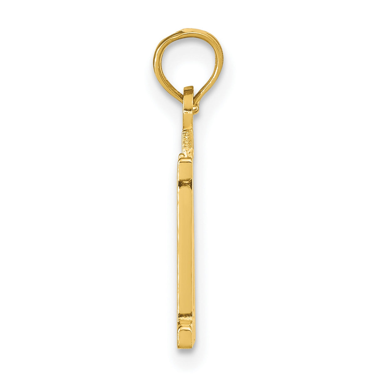 10k Yellow Gold Number 11 Pendant, Unisex Polished Numeric Charm for Necklace or Bracelet