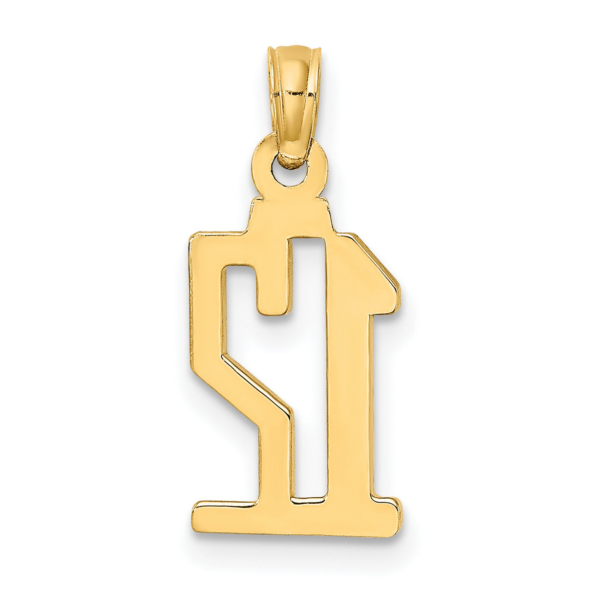 10k Yellow Gold Number 12 Pendant, Bold Polished Digits for Sports Fans, Unisex Charm
