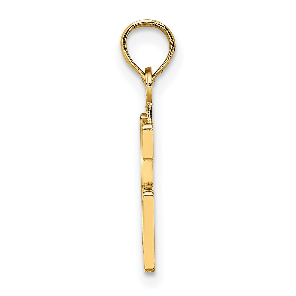 10k Yellow Gold Pendant Charm, Number 16 Block Style, Sweet Sixteen Birthday Jewelry