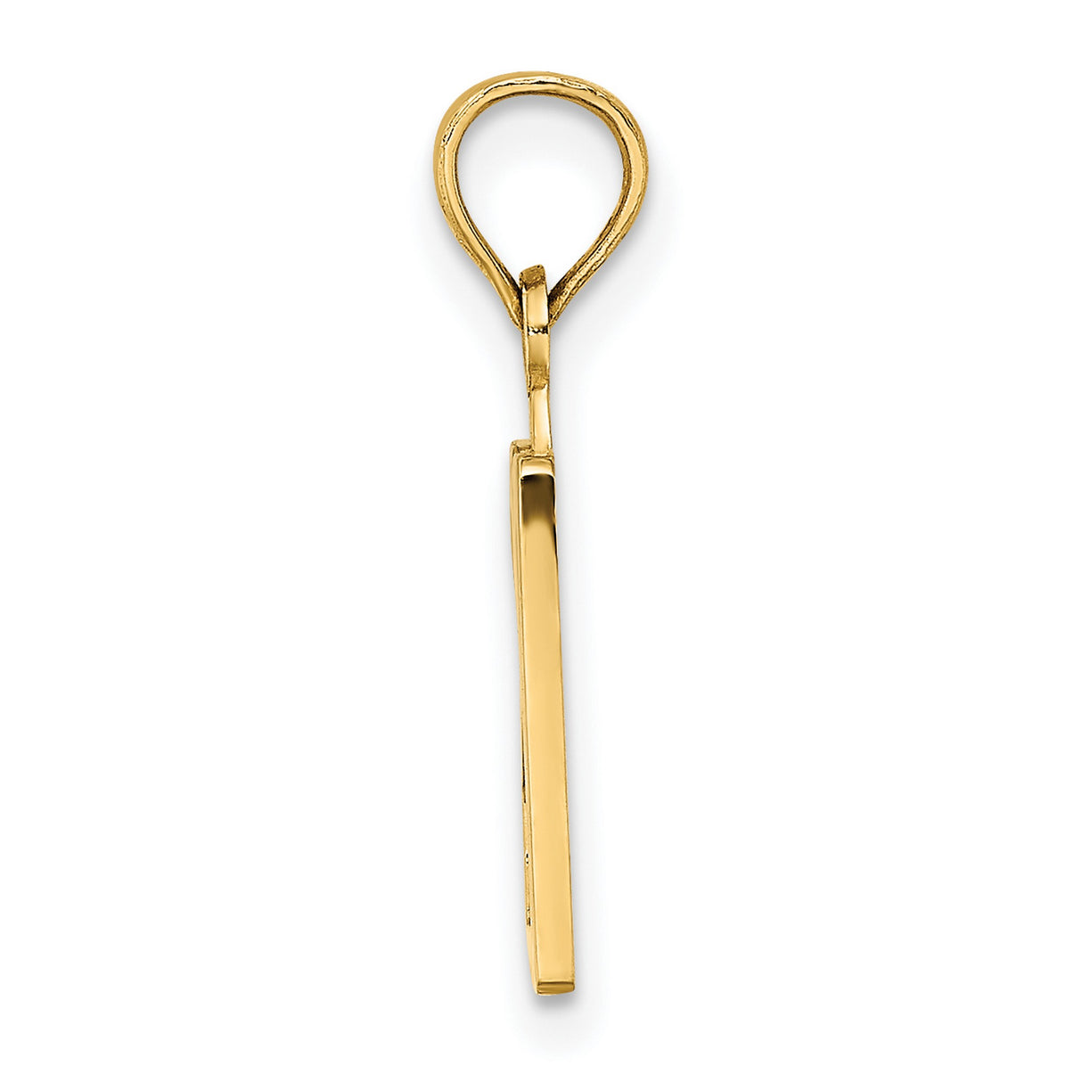 10k Yellow Gold Number 20 Pendant, Modern Font, Polished Finish, Unisex Charm