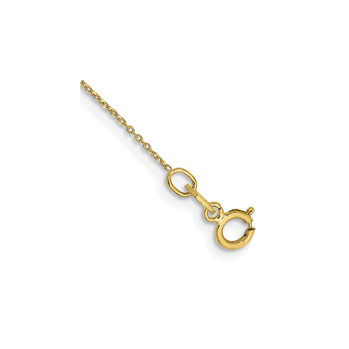 10K Yellow Gold 0.6 mm Polished Chain Anklet, Solid