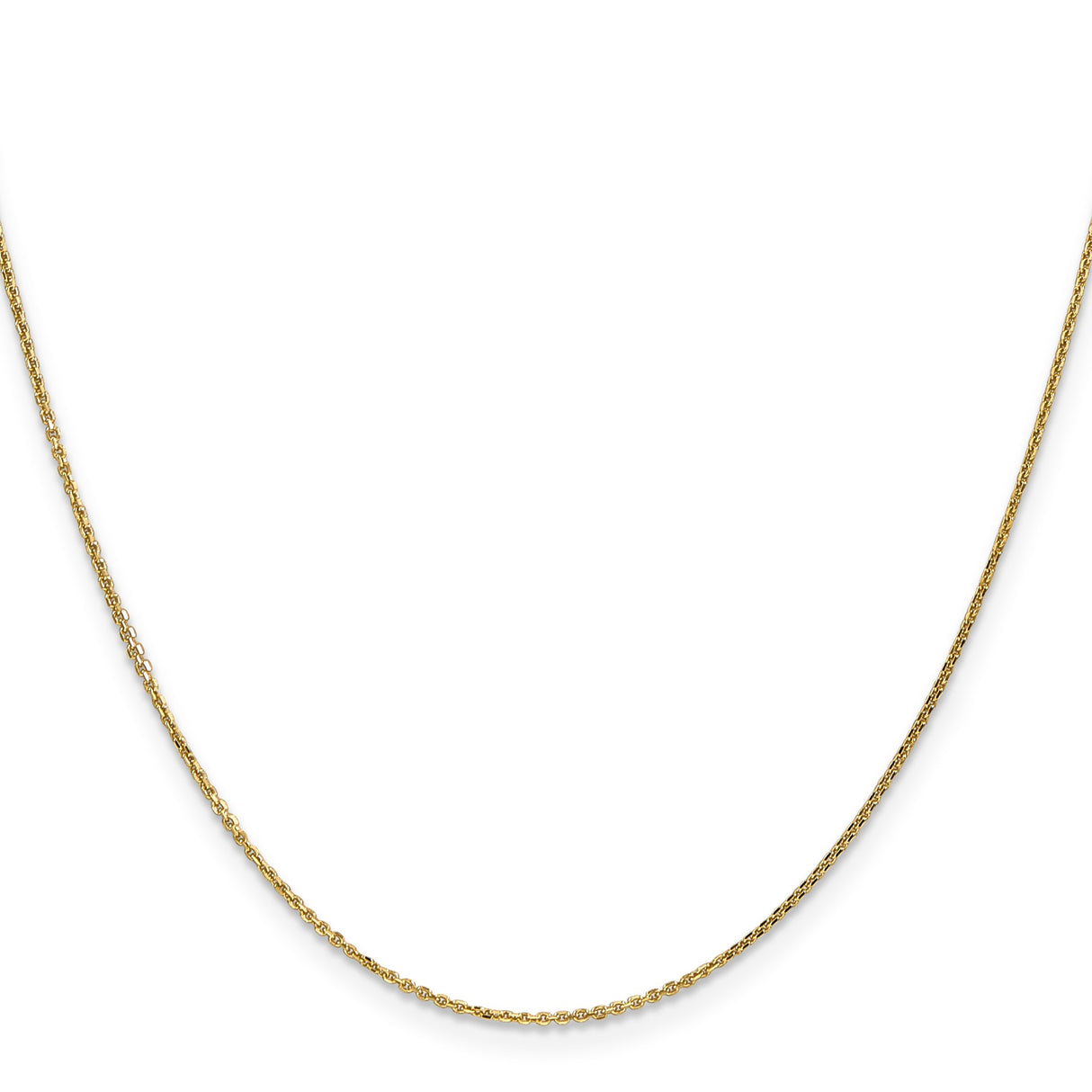 10K Yellow Gold 0.95 mm Polished Chain Necklace, Solid