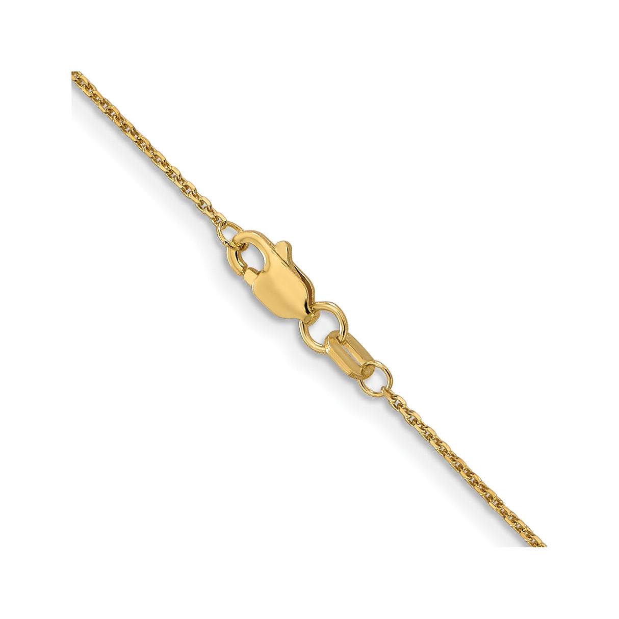 10K Yellow Gold 0.95 mm Polished Chain Anklet, Solid