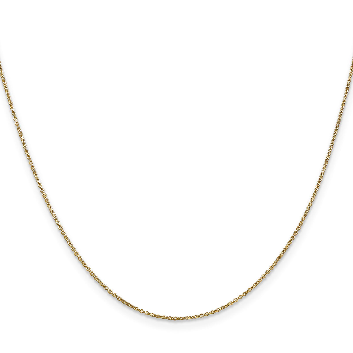 10K Yellow Gold 0.9 mm Polished Chain Necklace, Solid