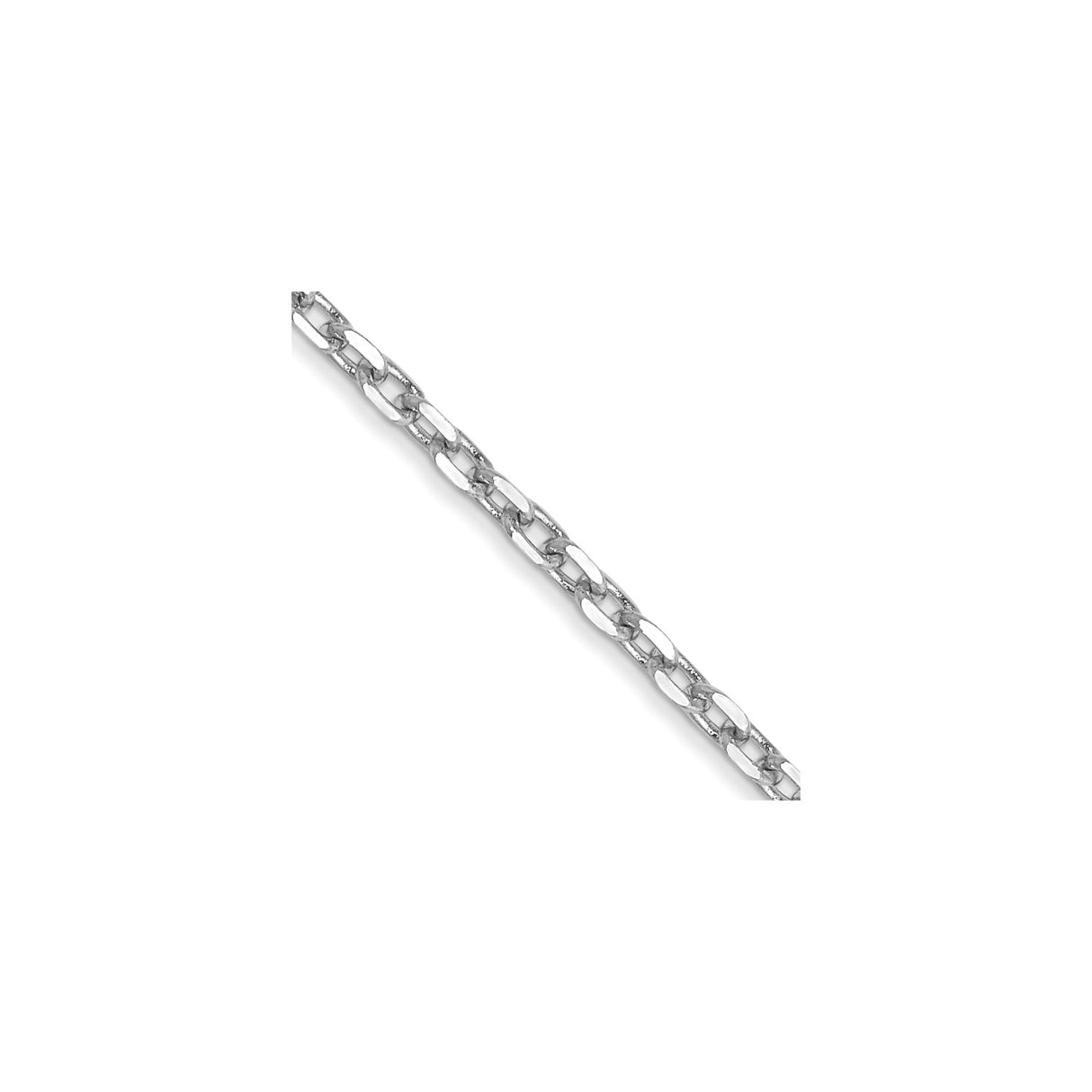 10K White Gold 1.8 mm Polished Chain Necklace, Solid detail view
