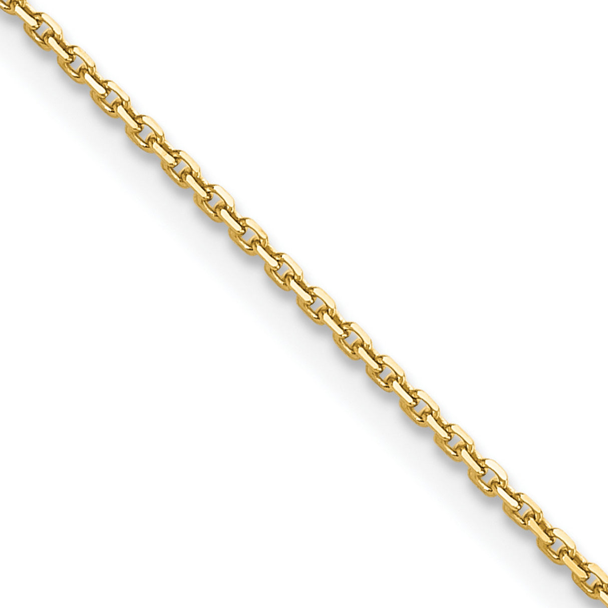 10K Yellow Gold 1.4 mm Cable Chain Necklace detail view