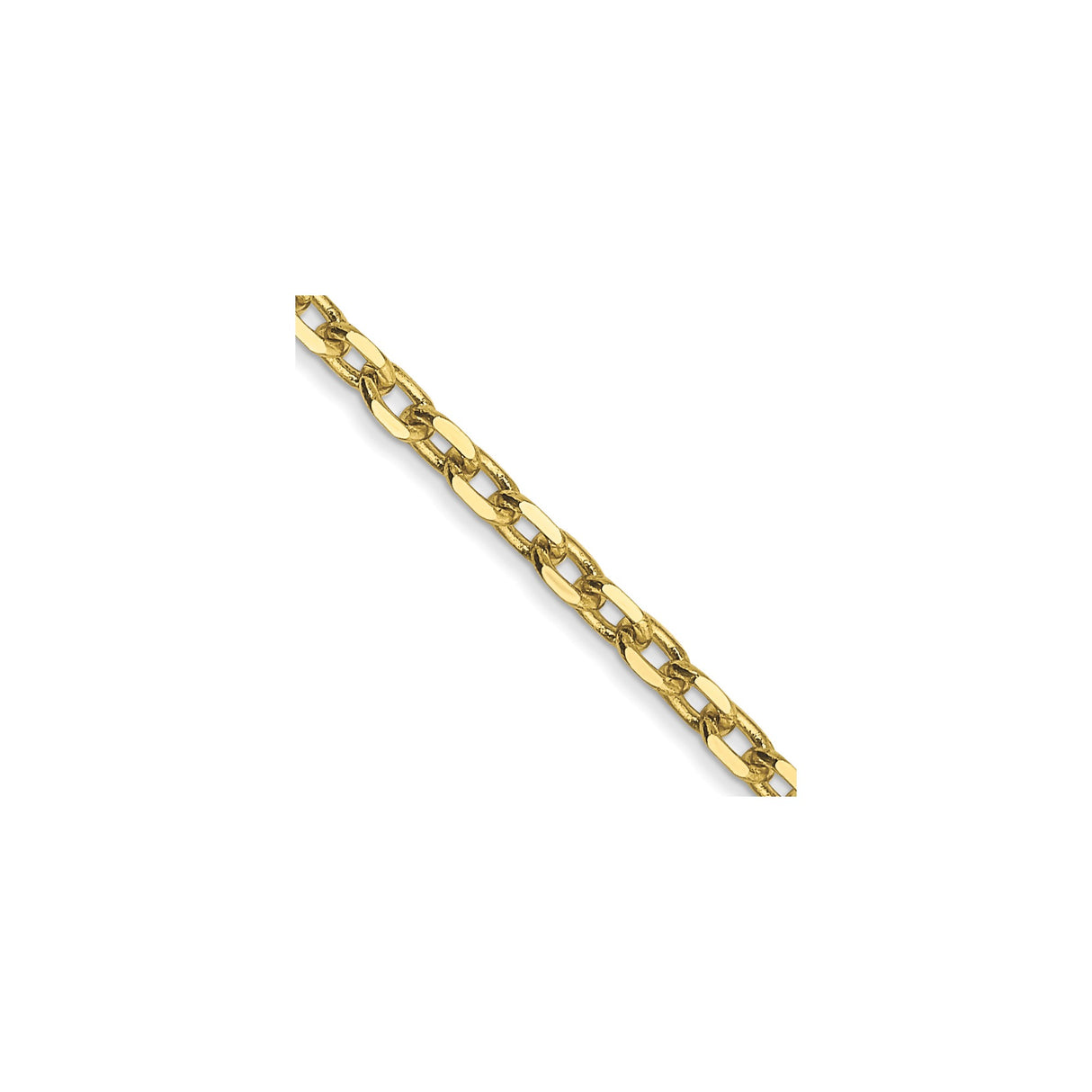 10K Yellow Gold 2.2 mm Polished Chain Necklace, Solid detail view