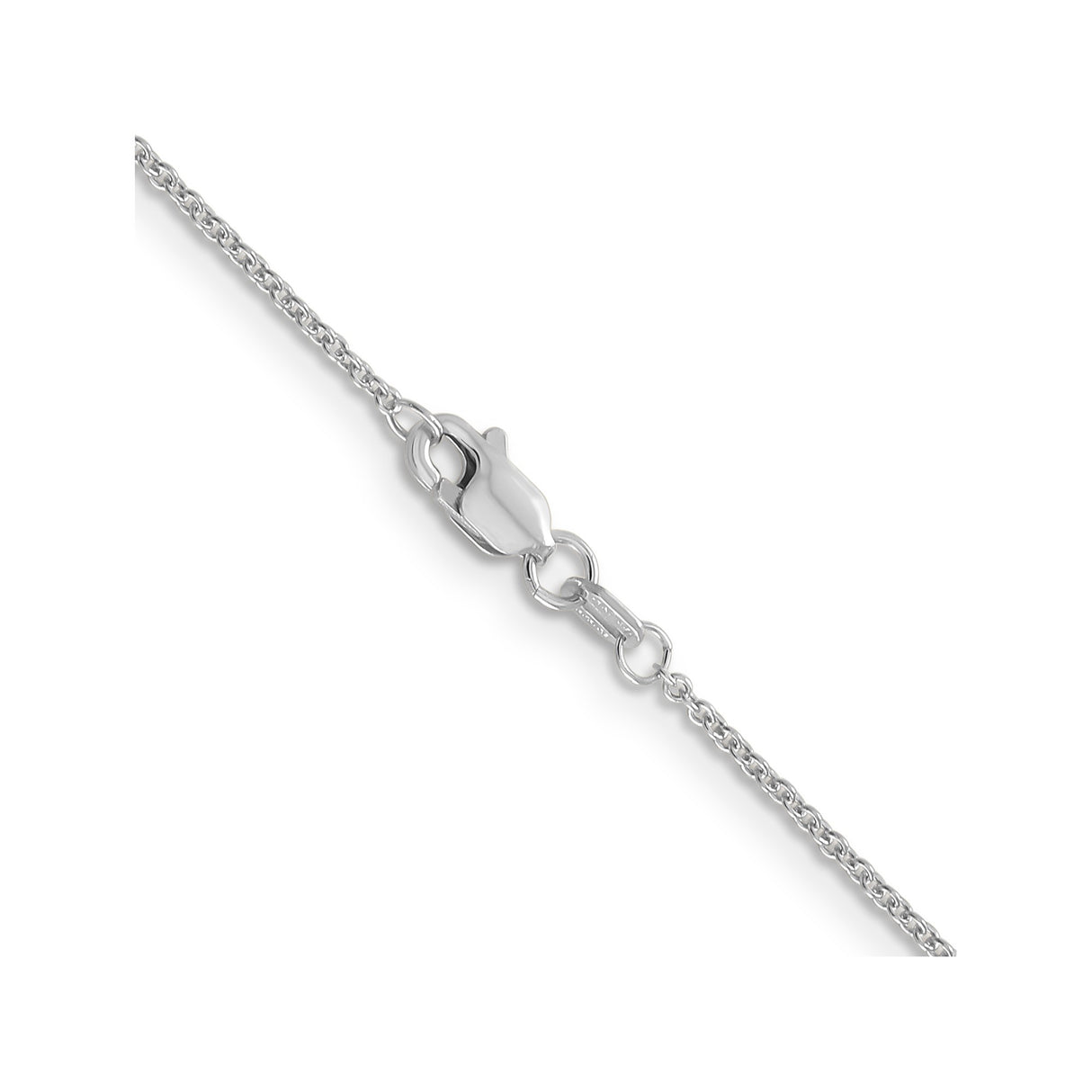 10K White Gold 1.2 mm Cable Chain Necklace alternate angle