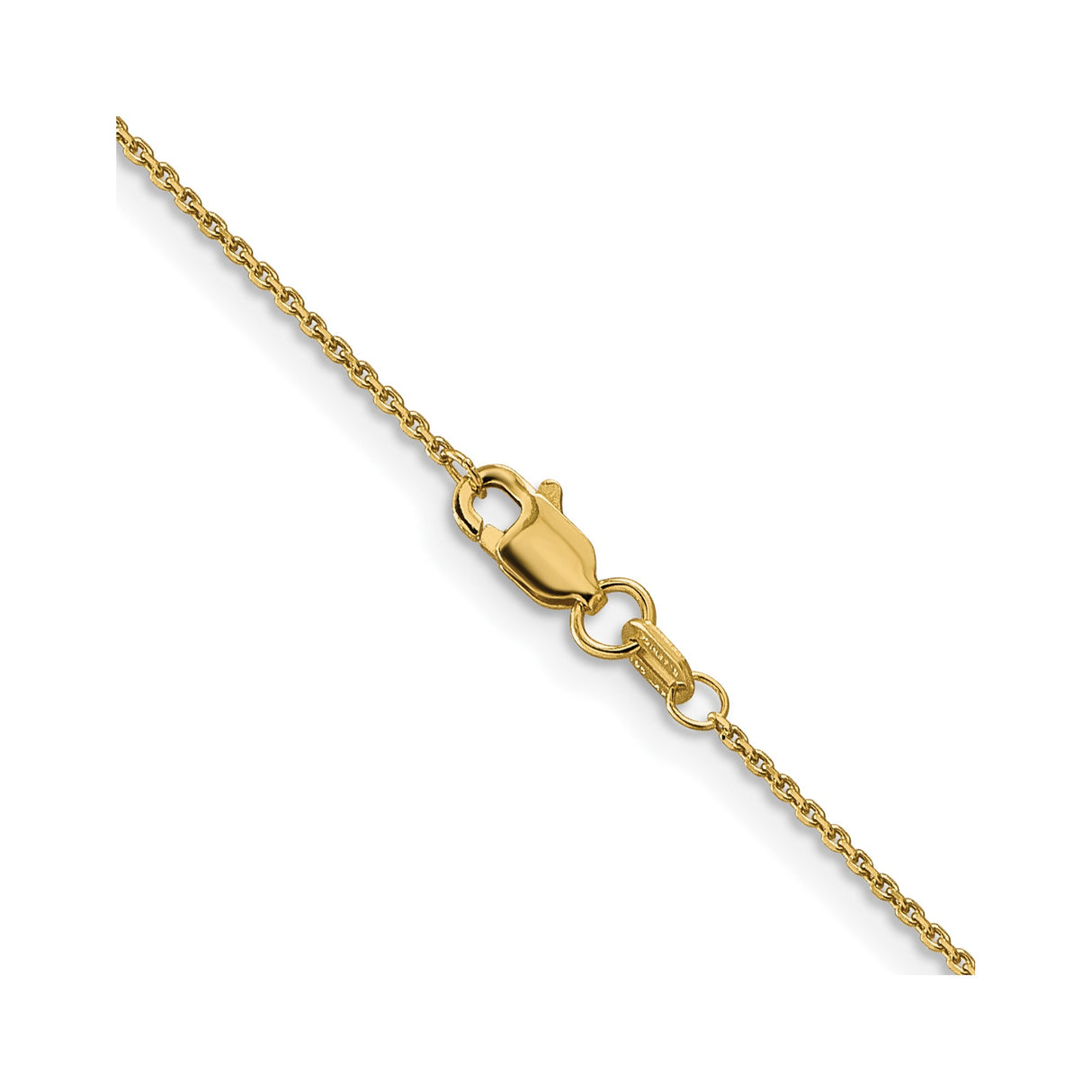 10K Yellow Gold 0.9 mm Polished Chain Necklace, Solid alternate angle