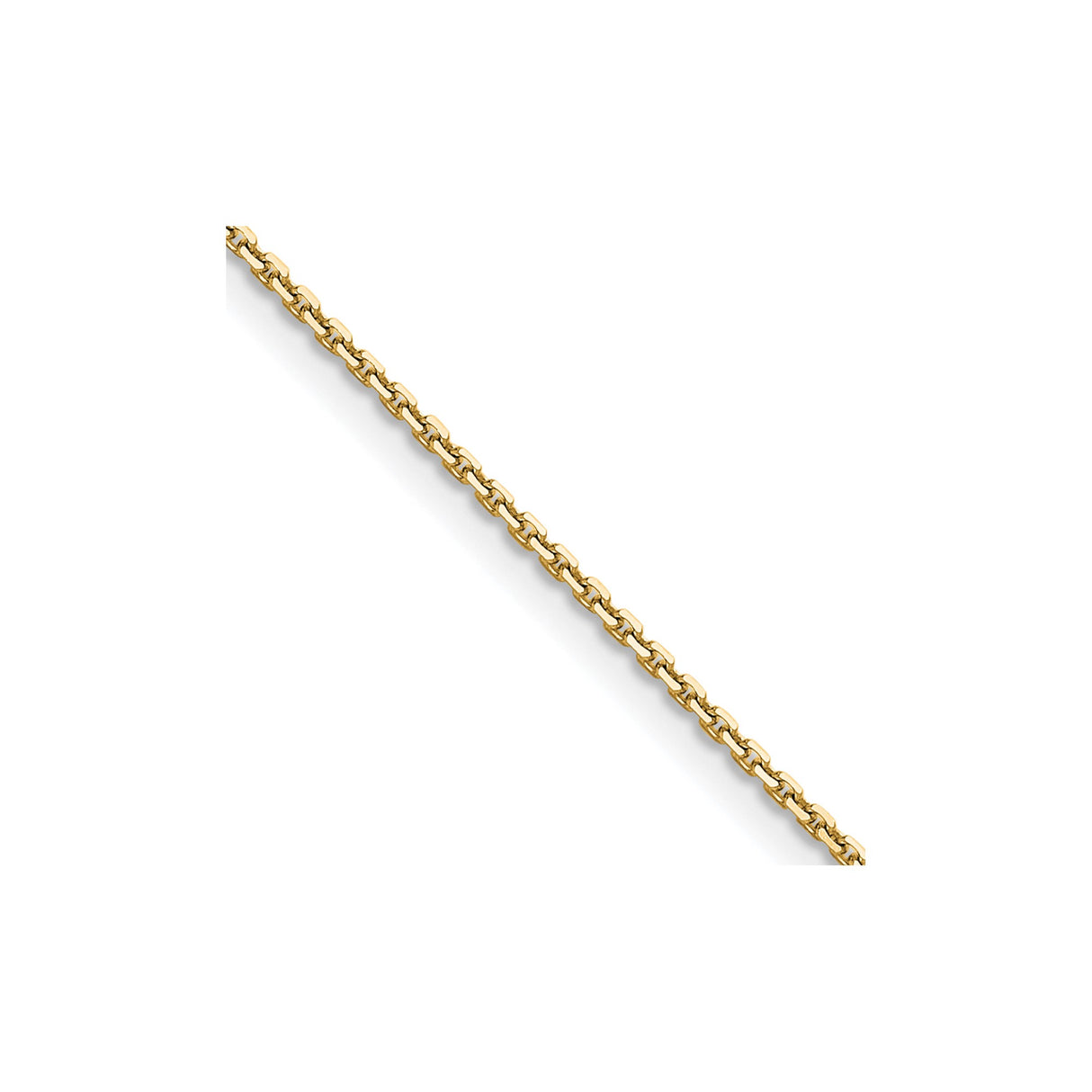 10K Yellow Gold 1.2 mm Cable Chain Necklace detail view