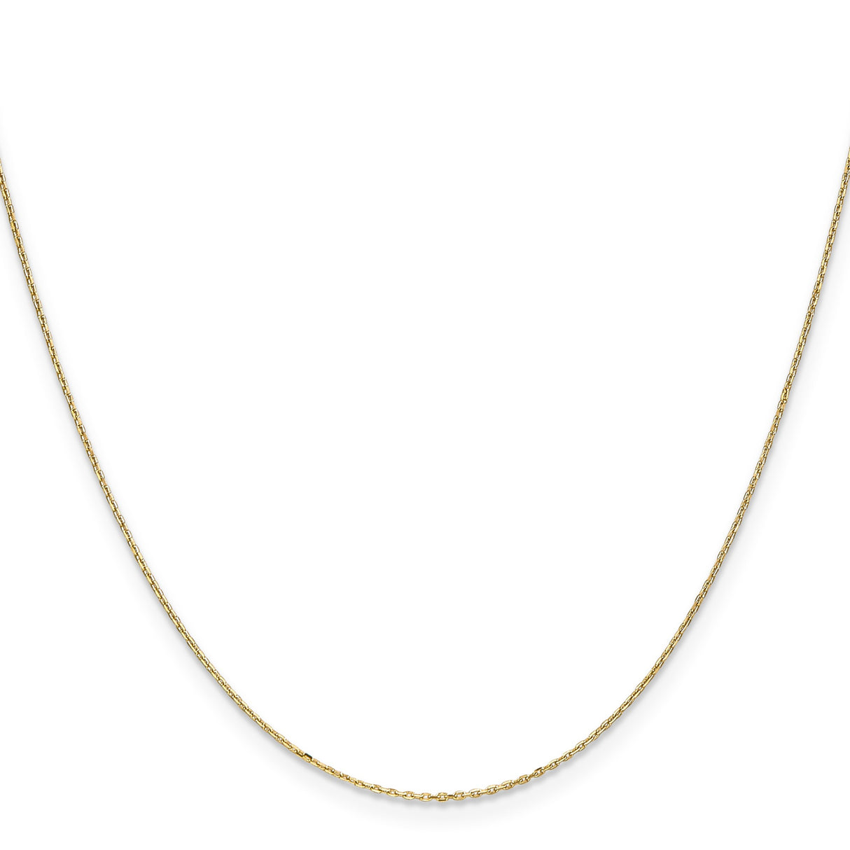 10K Yellow Gold 0.8 mm Polished Chain Necklace, Solid