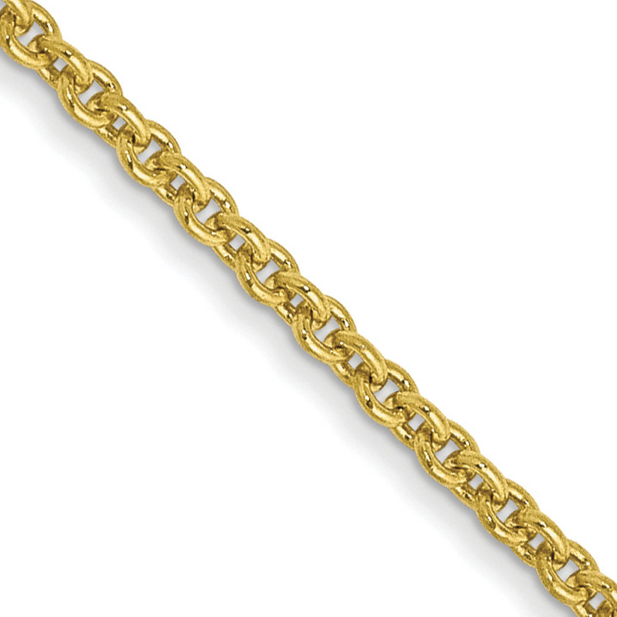 10K Yellow Gold 1.4 mm Polished Chain Necklace, Solid detail view