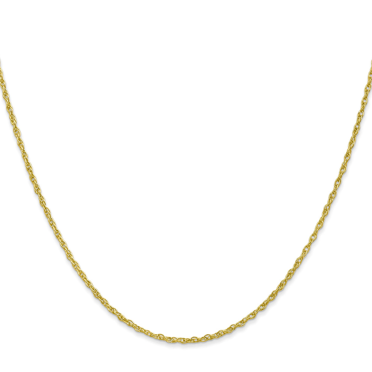 10K Yellow Gold 1.3 mm Rope Chain Necklace, Polished